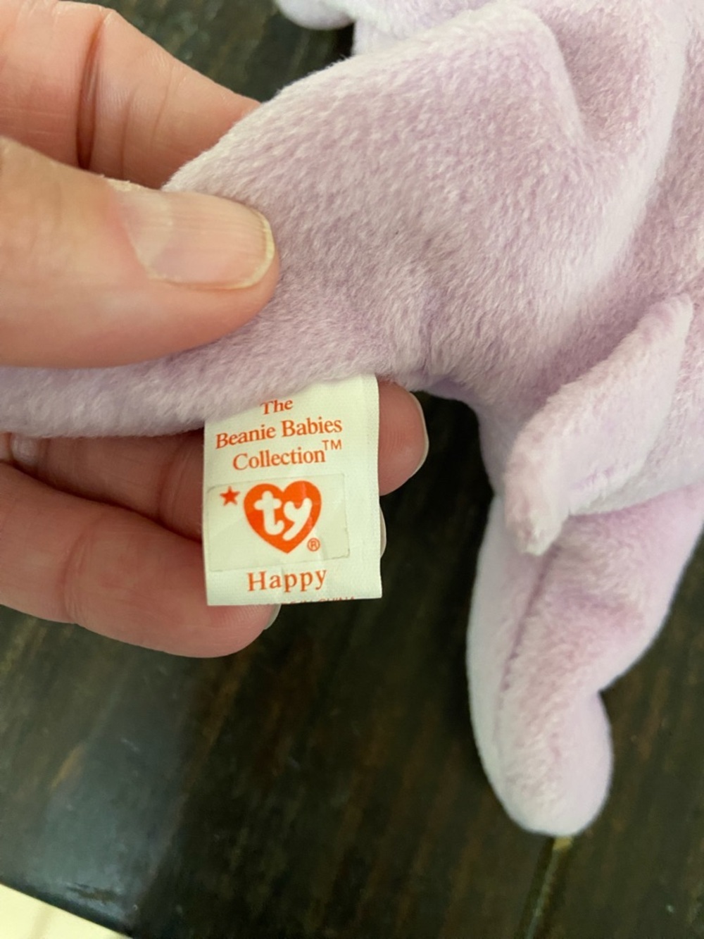 Ty Beanie Babies Lilac Hippo Happy Plush Toy - Picture 4 of 5
